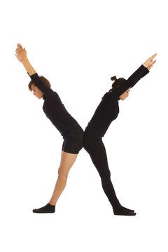 Font X formed by humans bodies
