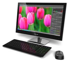 Aufkleber - Desktop computer with photo editing software