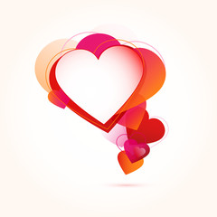 Poster - Red/Pink/Orange Hearts Abstract Background