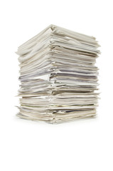 Wall Mural - Pile of papers on white