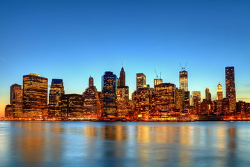Fototapete - Lumière crépusculaire à New York.