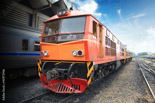 Naklejka dekoracyjna train with cargo containers