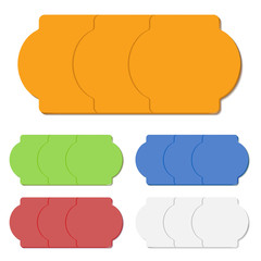 Wall Mural - Color blank sticky paper price tags isolated