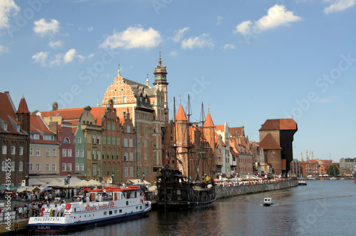 Nowoczesny obraz na płótnie Bulwar nad Motławą w Gdańsku