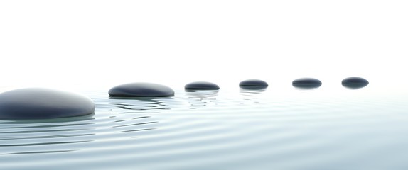 zen path of stones in widescreen