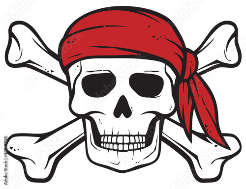 Naklejka na drzwi pirate skull