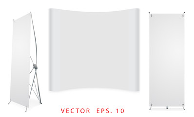 Poster - Vector blank roll up banner display, with trade show booth