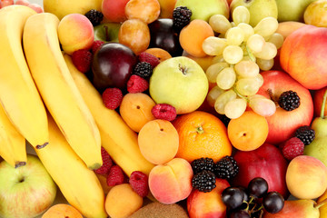 Wall Mural - Still life of fruit close-up isolated on white