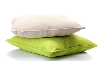 bright pillows isolated on white