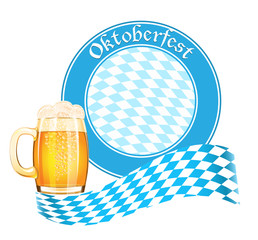 Oktoberfest banner with beer mug