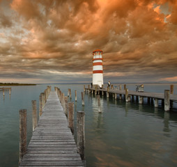 Canvas Print - Leuchtturm-Abendstimmung