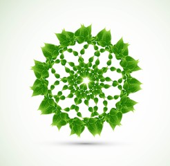Wall Mural - abstract eco green lives circle frame vector