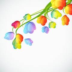 Wall Mural - Background with a abstract flowers