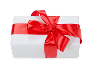 Wall Mural - Box with a gift with a red tape