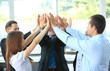 © opolja - Business team celebrating their success with a high five