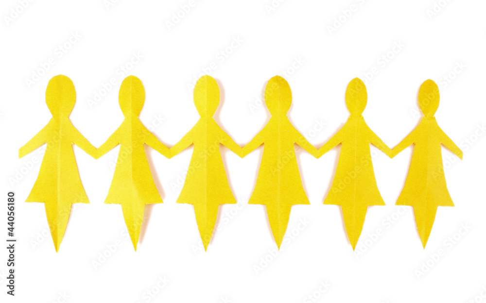 Paper people isolated on white Stock Photo | Adobe Stock