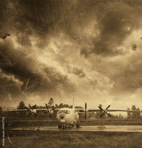 Fototapeta dla dzieci Retro aviation, old airplane