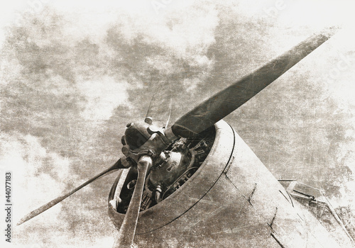 Naklejka - mata magnetyczna na lodówkę Retro aviation, old airplane