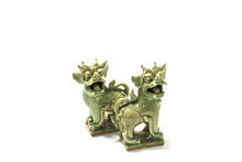 Shishi,the Chinese Guardian Lions; Isolated,  Feng Shui