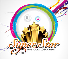 Wall Mural - super star background with cirlcle