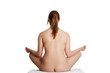 © Piotr Marcinski - Naked woman is sitting back side in lotos position.