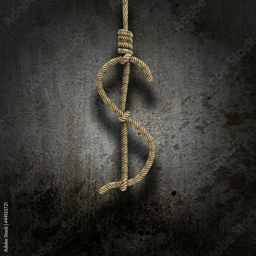 Fotografie, Obraz Hangman's knot shaped like a dollar sign