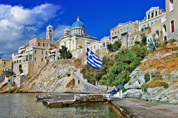 Canvas Print - travel in Greece - beautiful Syros island