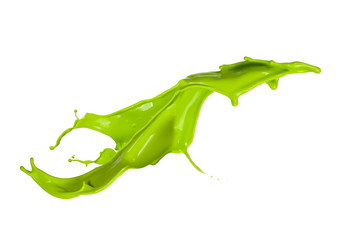 Poster - Isolated shot of green paint splash on white background