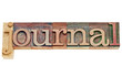 journal word in letterpress wood type
