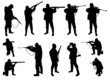hunters silhouettes collection - vector