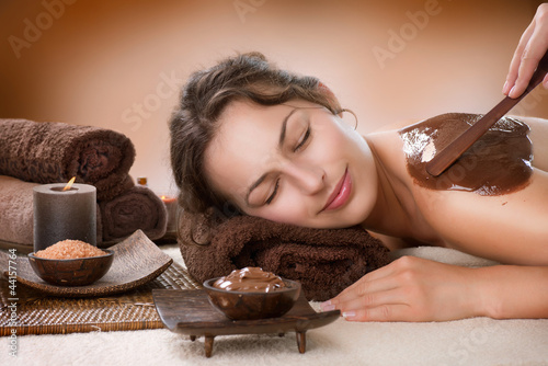 Naklejka - mata magnetyczna na lodówkę Spa Chocolate Mask. Luxury Spa Treatment