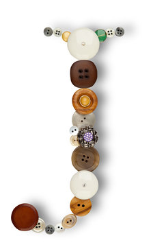 Buttons alphabet:  letter J with shadow