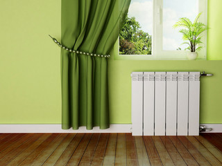 Wall Mural - interior design scene with a radiator