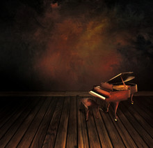 Vintage Piano On Art Abstract Background