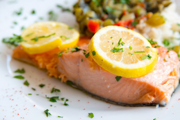 grilled salmon and rice