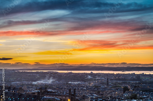 Sunset over the bay in Edin...