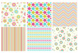 Vector set of different seamless pattern
