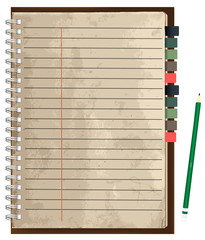 Aufkleber - old paper notebook, Vector illustration