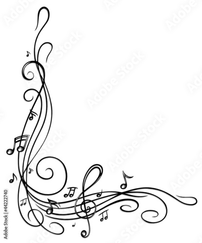 Noten, Notenschlüssel, Musiknoten, Musik, Rahmen vector de Stock