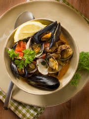 Wall Mural - mussel and clam soup