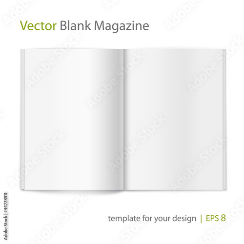 Photographie Vecteur vide magazine propagation sur fond blanc