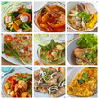 Collage from  Photographs of thai food