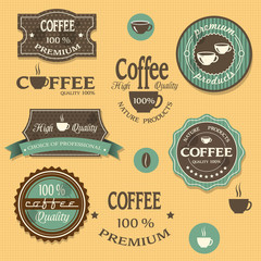Canvas Print - coffee labels for design vintage style