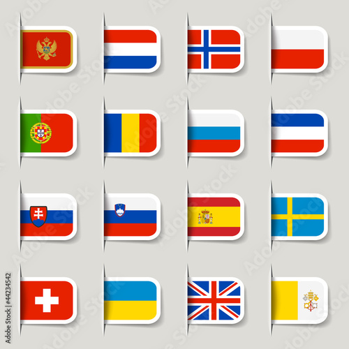 Nowoczesny obraz na płótnie Label - European Flags