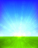 Fototapeta Sport - Bright sunrise vertical vector background.