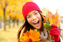 Excited Happy Fall Woman