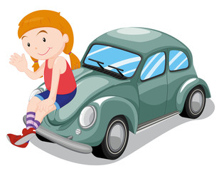 Girl and car