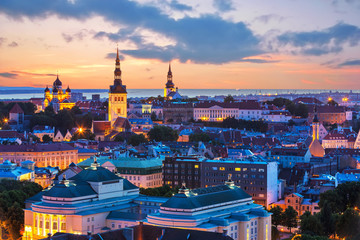 Sticker - Evening scenery of Tallinn, Estonia