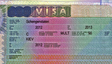 Schengen Visa In Passport For Ukrainian Citizen, Business Travel Document, Legal Work Emmigration, Europe Tourism Diversity 