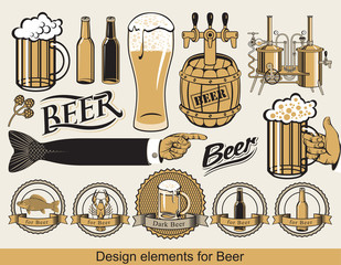 Wall Mural - set of design elements for beer